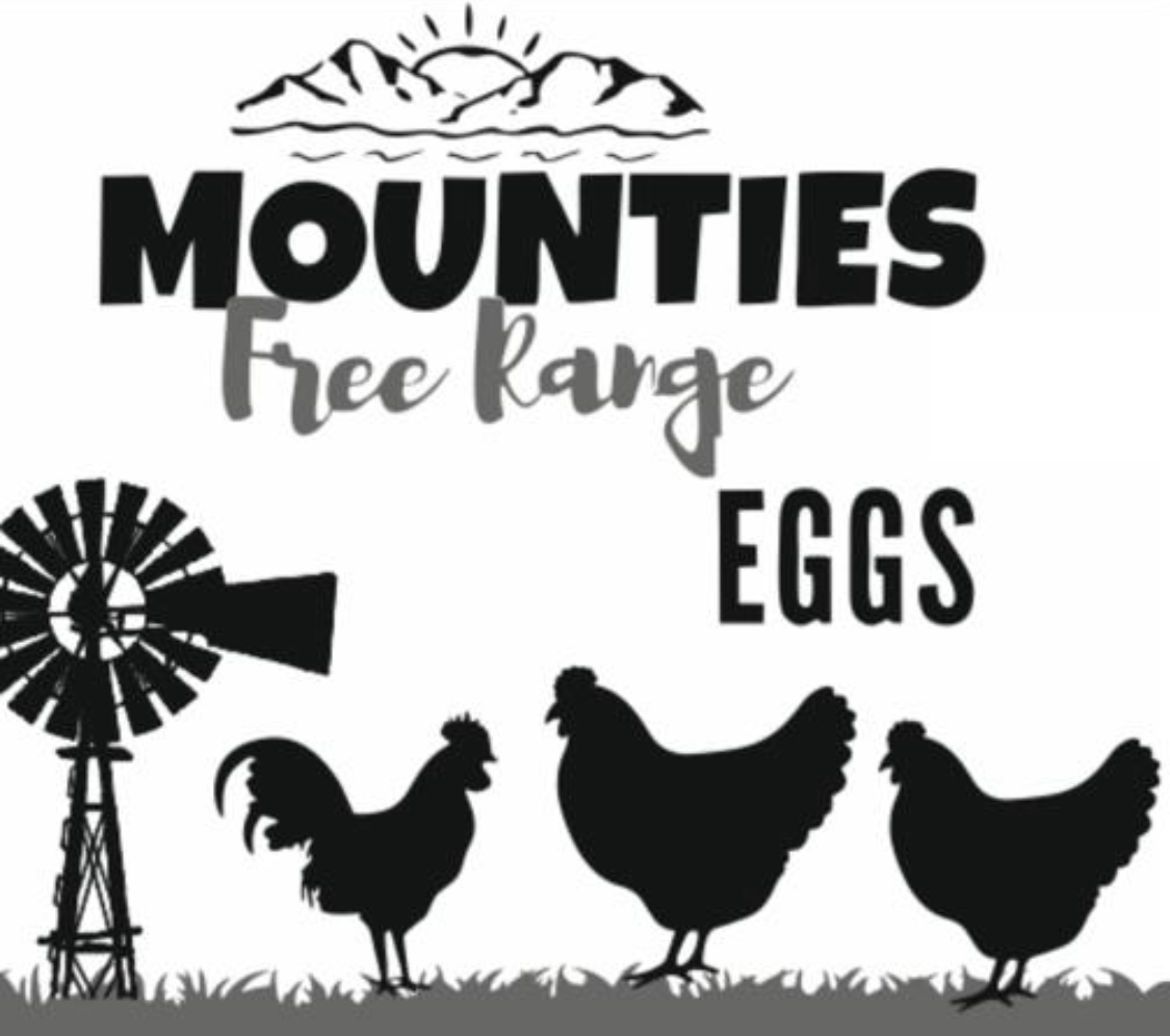 Mounties Free range eggs logo